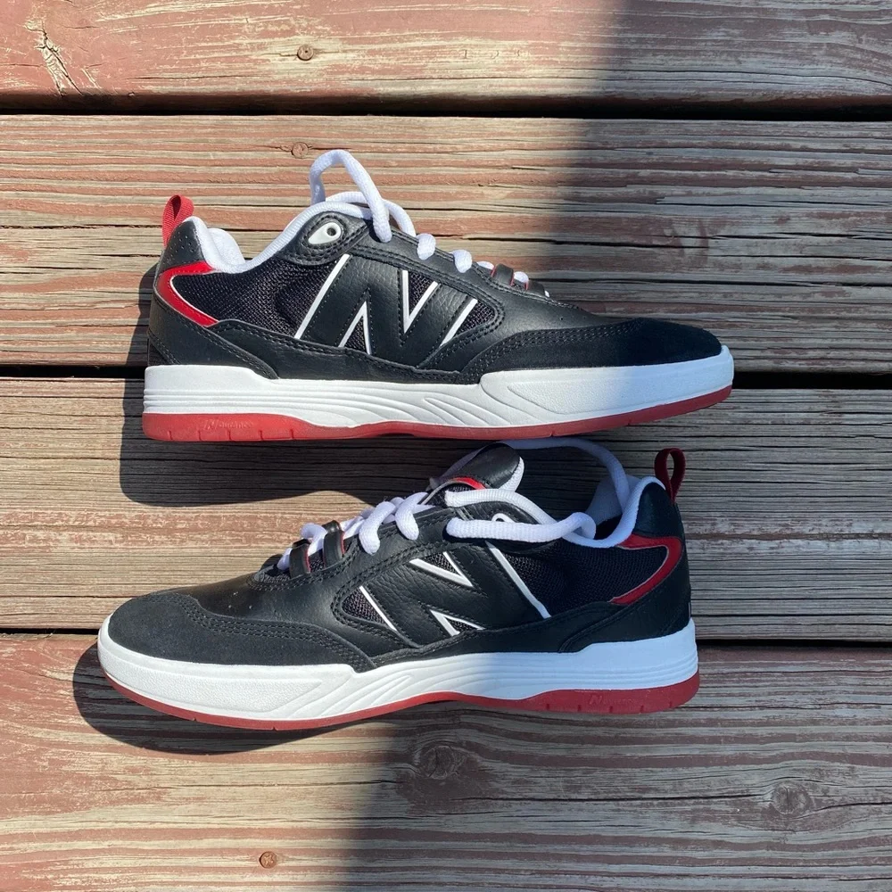 NWOT New Balance Skater Athletic Sneakers Black Red Size 8 1/2
